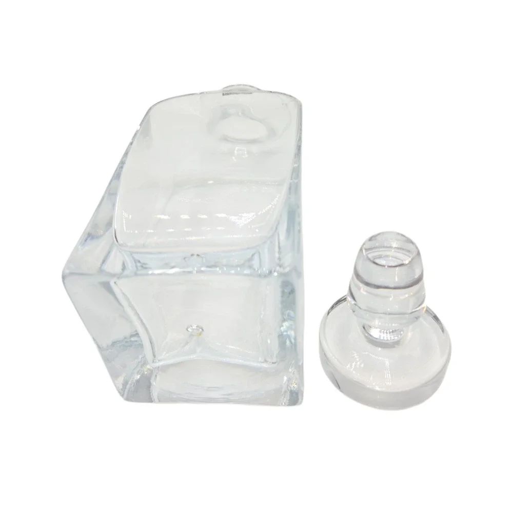 Krosno Glass Heavy Square Decanter‎ With Stopper Made In Poland 24.5oz 750ml NEW